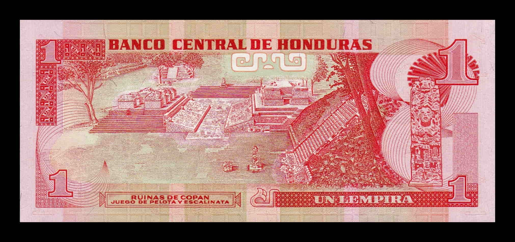 Alternative view of Honduras 1 Lempira 1997 Pick 79A Sc Unc