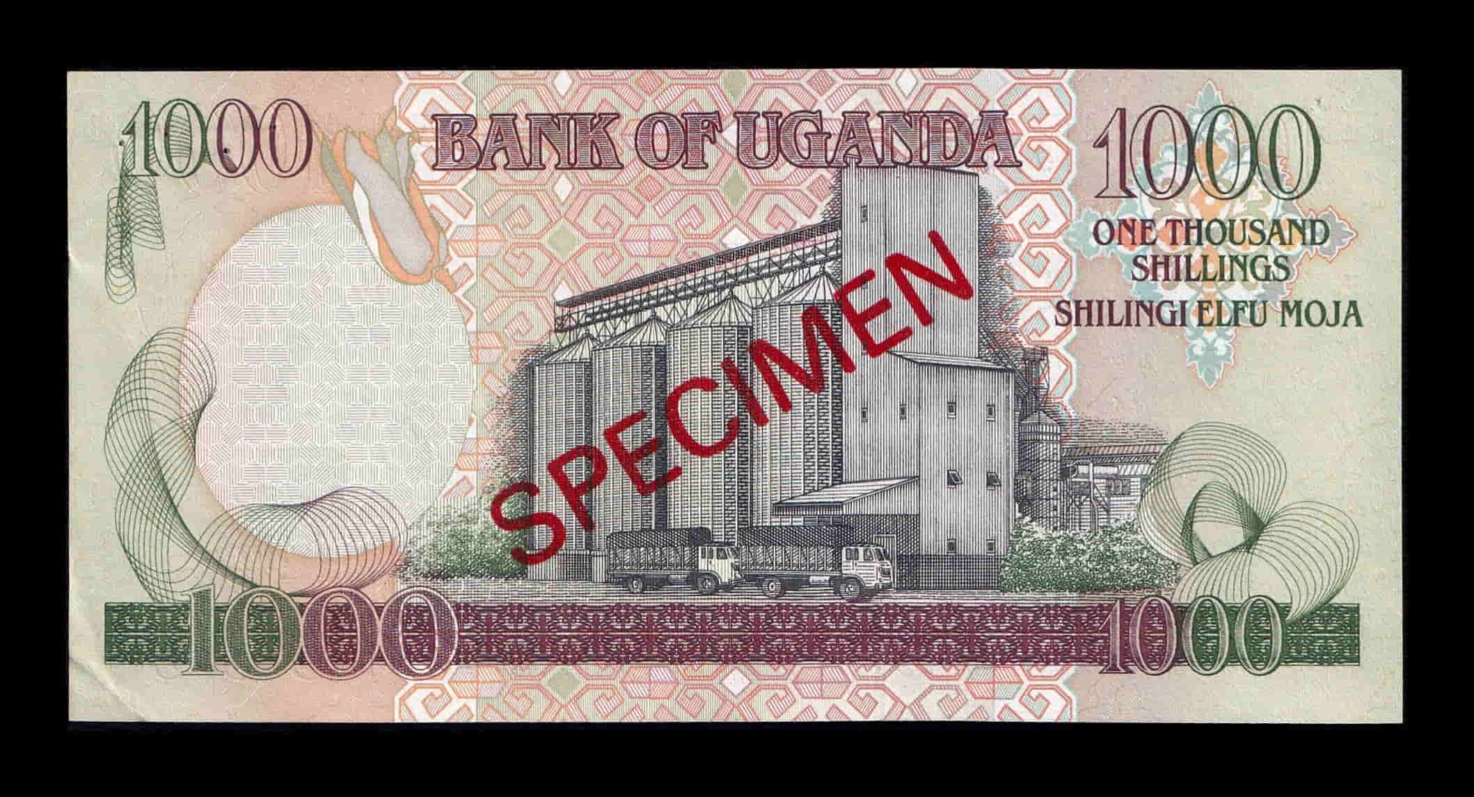 Alternative view of Uganda 1000 Shillings 1994 Pick 36As Specimen Sc- aUnc
