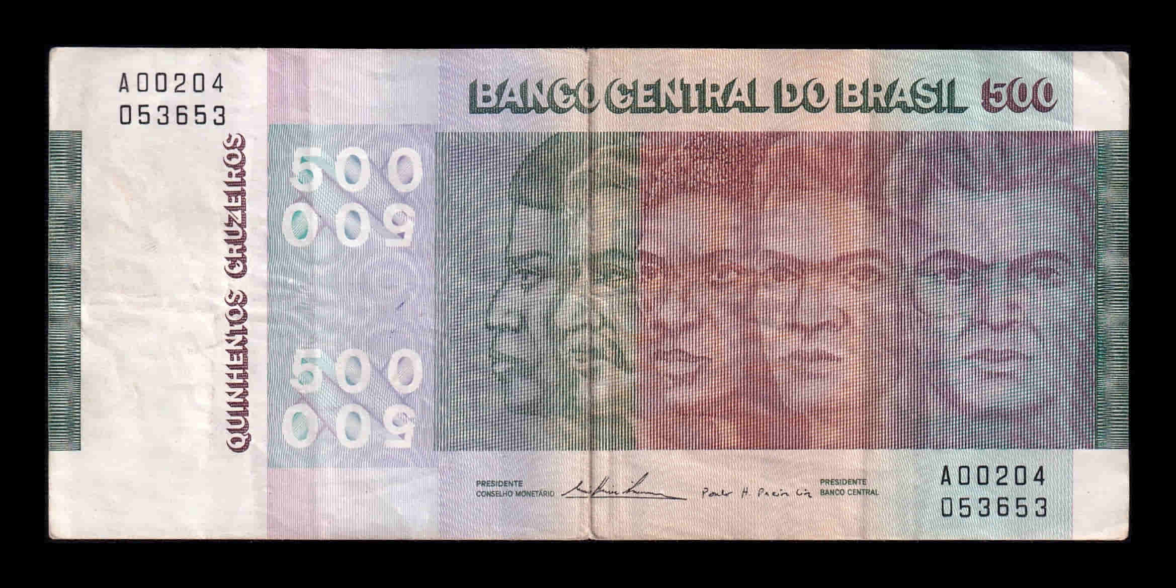 Brasil 500 Cruzeiros 1974 Pick 196b Mbc Vf
