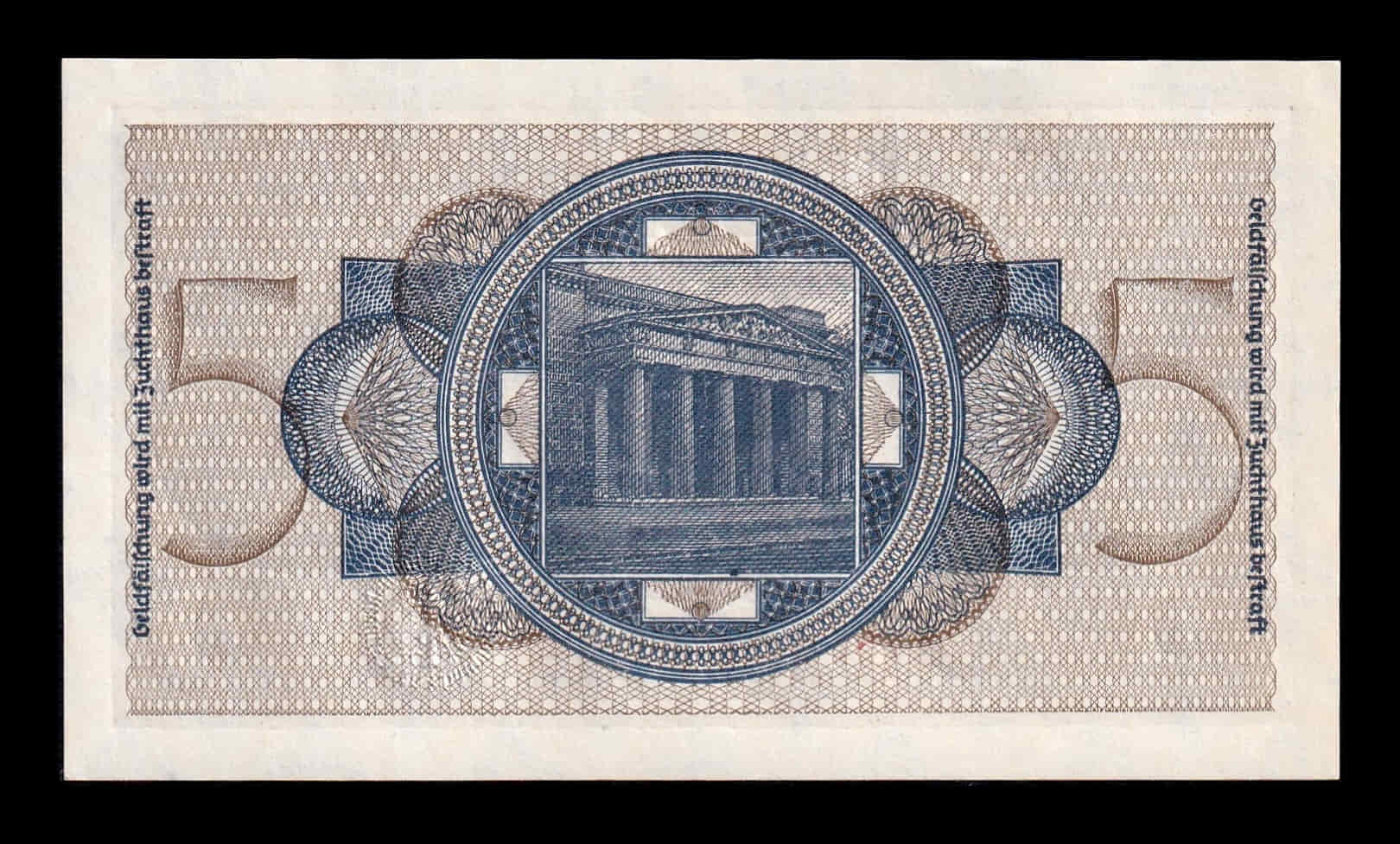 Alternative view of Alemania Nazi 5 Reichsmark 1940-1945 Pick R138 Sc Unc