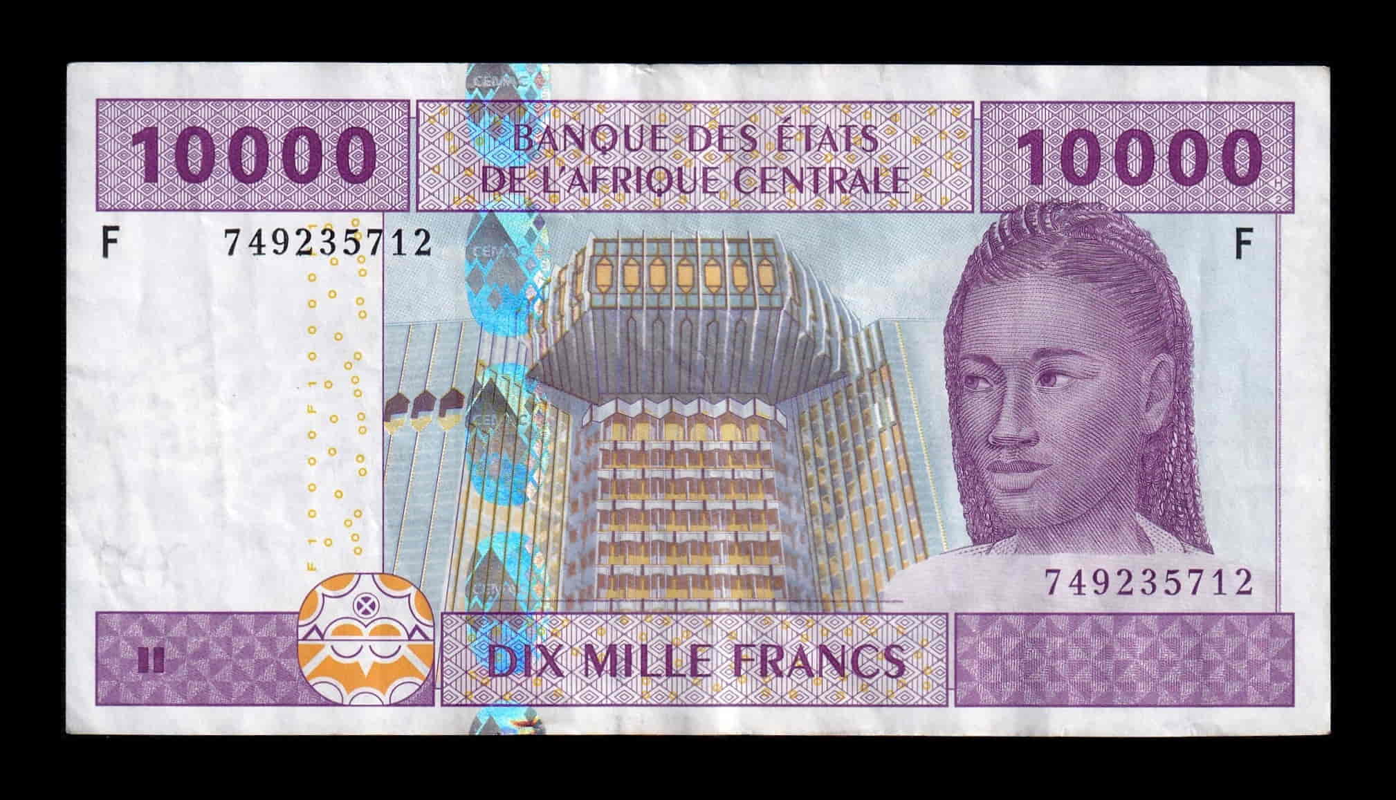 Estados de África Central Guinea Ecuatorial 10000 Francos 2002 Pick 510Fc Mbc Vf
