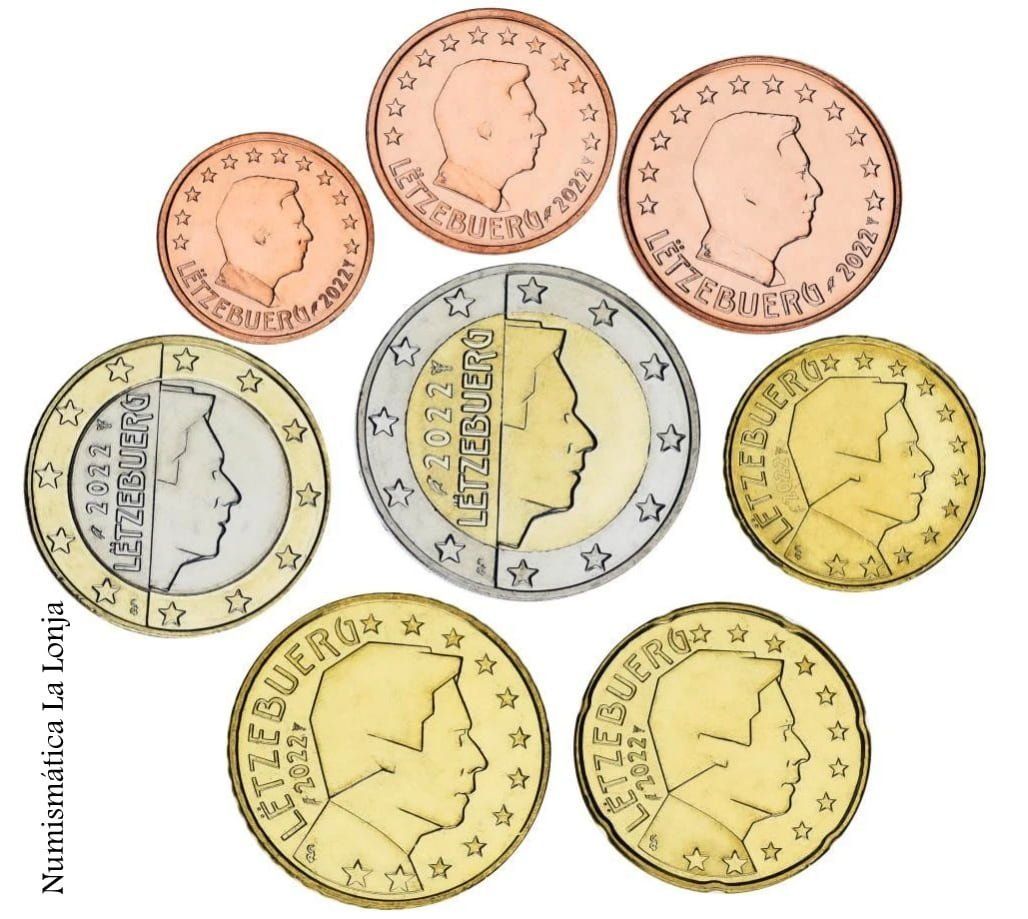 Luxemburgo Año 2007 Set 1 2 5 10 20 50 Céntimos 1 2 Euros Sc- aUnc