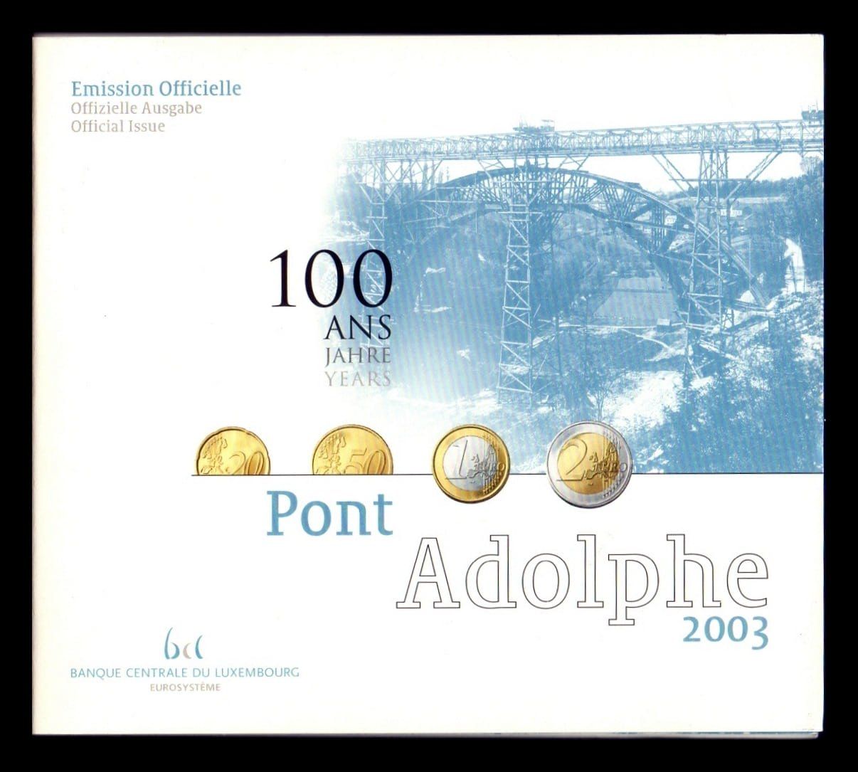 Luxemburgo Cartera Euro Set 8 Monedas Emisión Oficial Conmemorativa 2003 Sc Unc
