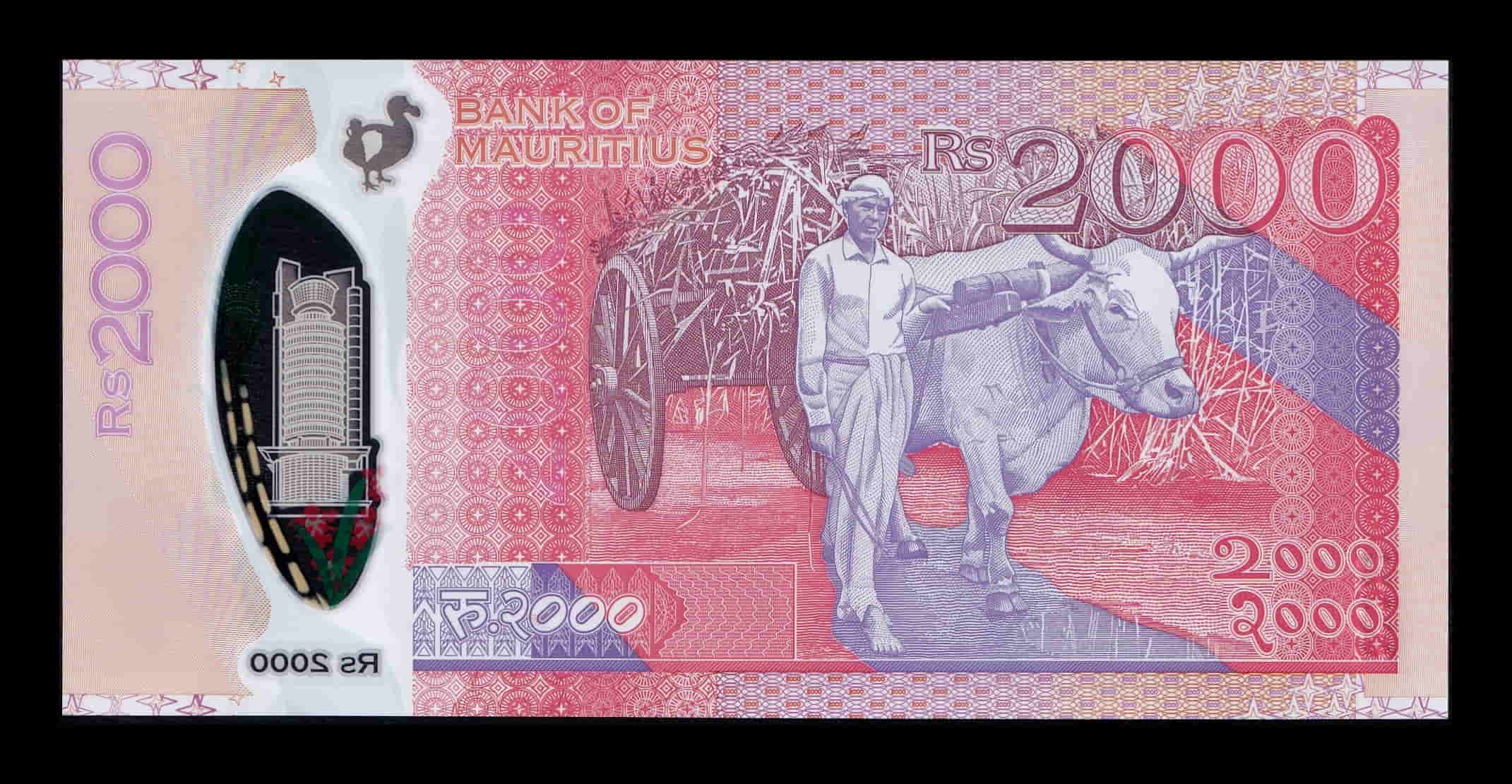 Alternative view of Mauricio 2000 Rupias Seewoosagur Ramgoolam 2024 Pick 67c Polímero Sc Unc