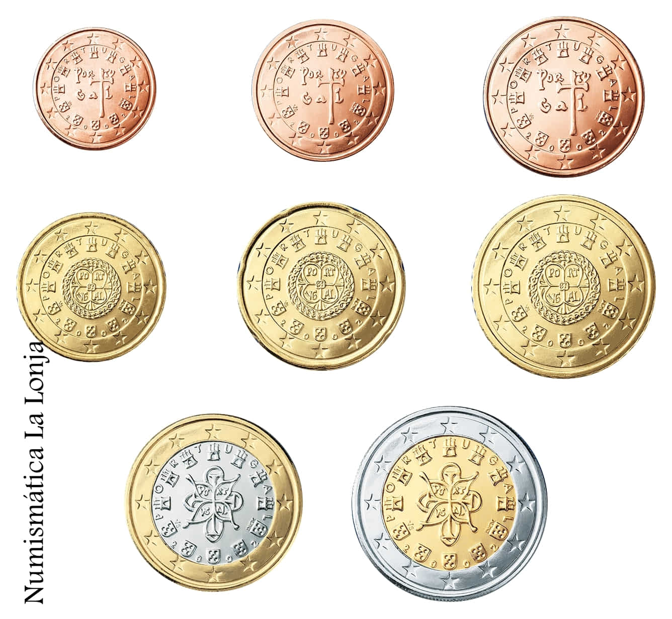 Portugal Año 2006 Set 1 2 5 10 20 50 Céntimos 1 2 Euros Sc- aUnc