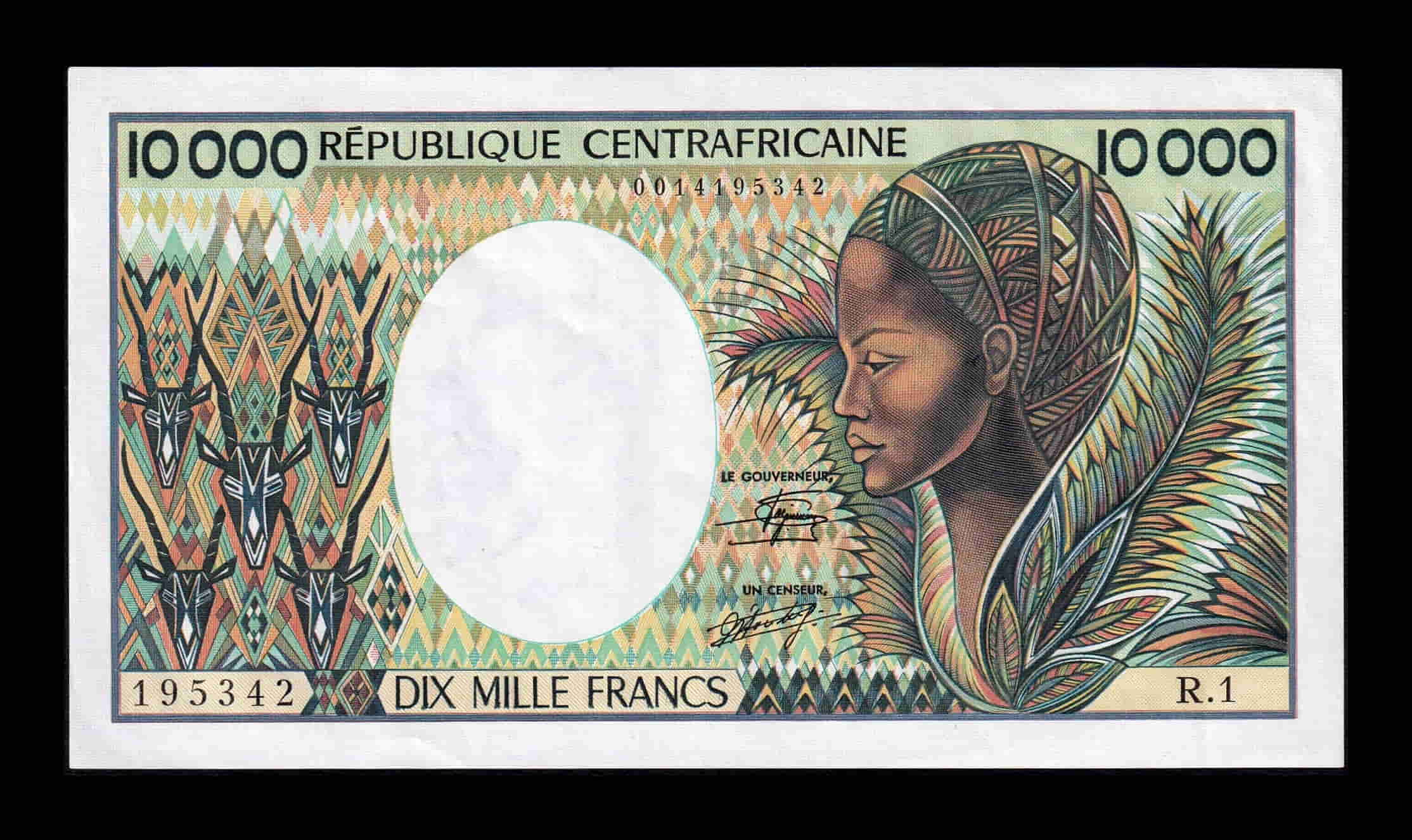 República Centroafricana 10000 Francos 1983 Pick 13b Sc Unc