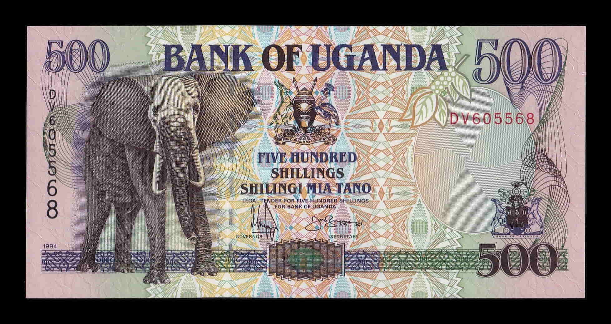 Uganda 500 Shillings Elefante 1994 Pick 35a Sc Unc