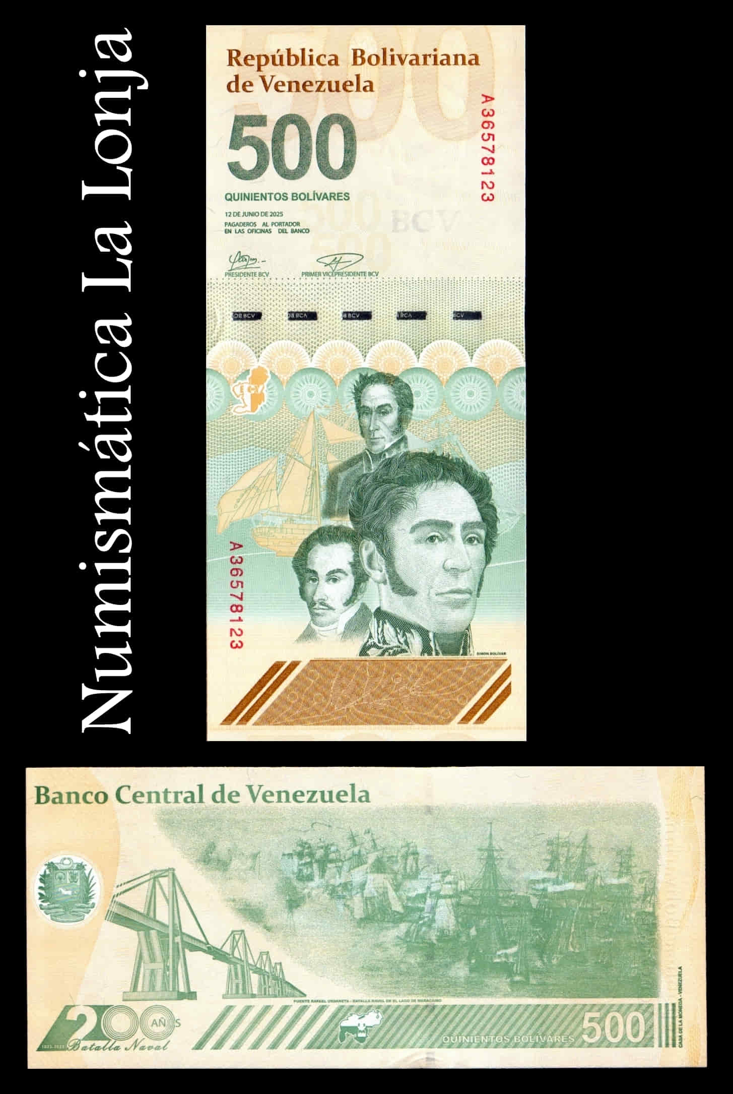 Venezuela 500 Bolívares digital Simón Bolívar 2025 (2026) Pick 121b Nuevo Sc Unc