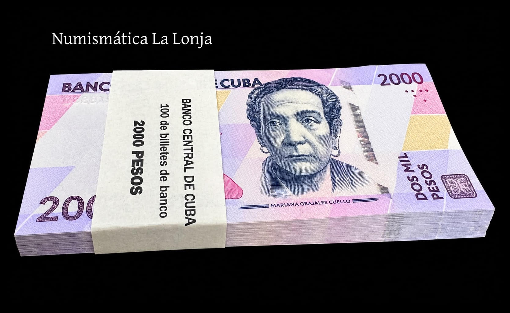 Cuba Taco 100 billetes 2000 Pesos Mariana Grajales Cuello 2026 Pick 145 Nuevo Sc Unc