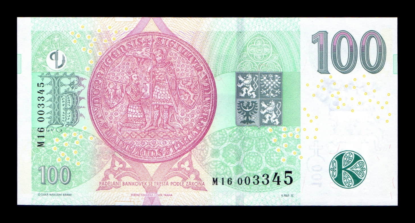 Alternative view of República Checa 100 Korun Conmemorativo 2018 (2019) Pick 28 Sc Unc