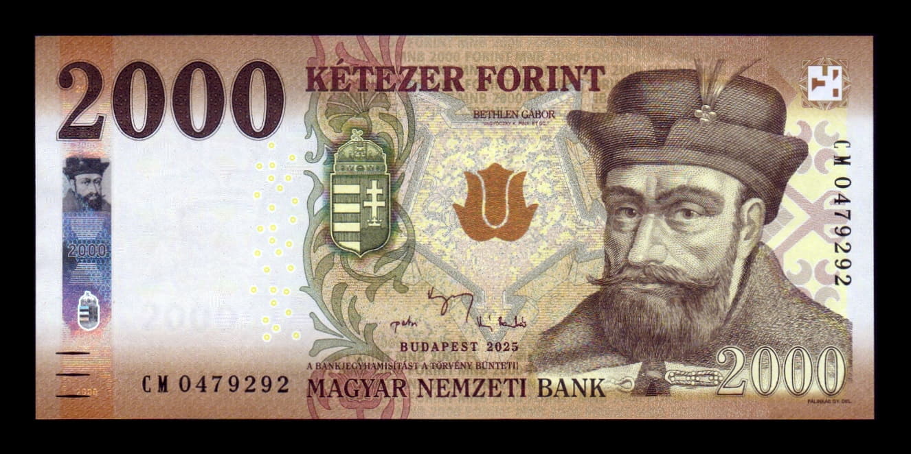Hungría 2000 Forint Gabriel Bethlen 2025 Pick 204d(2) Sc Unc
