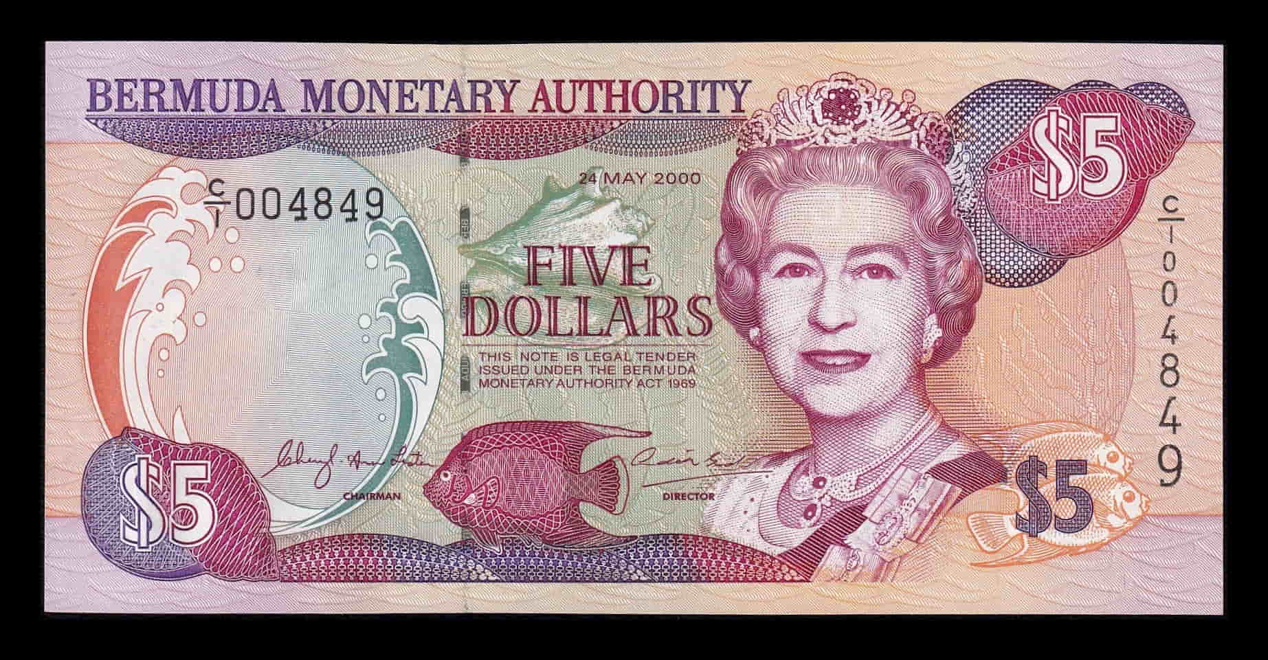 Bermuda 5 Dólares Elizabeth II 2000 Pick 51 Sc Unc