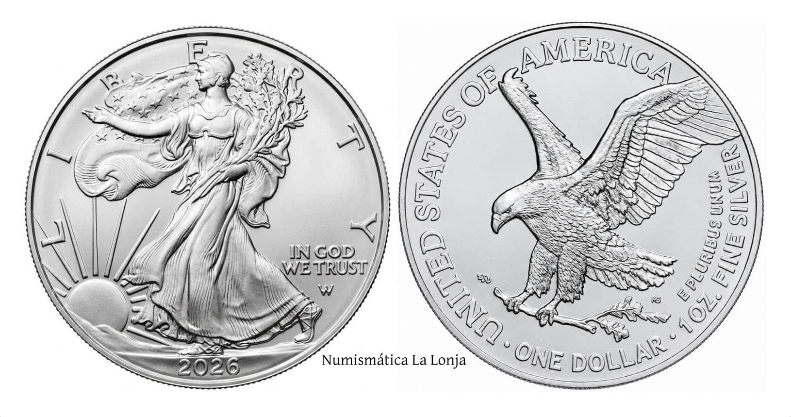 Estados Unidos 1 Dólar ”American Silver Eagle” 2026 Km 746.1 Onza Plata Pura