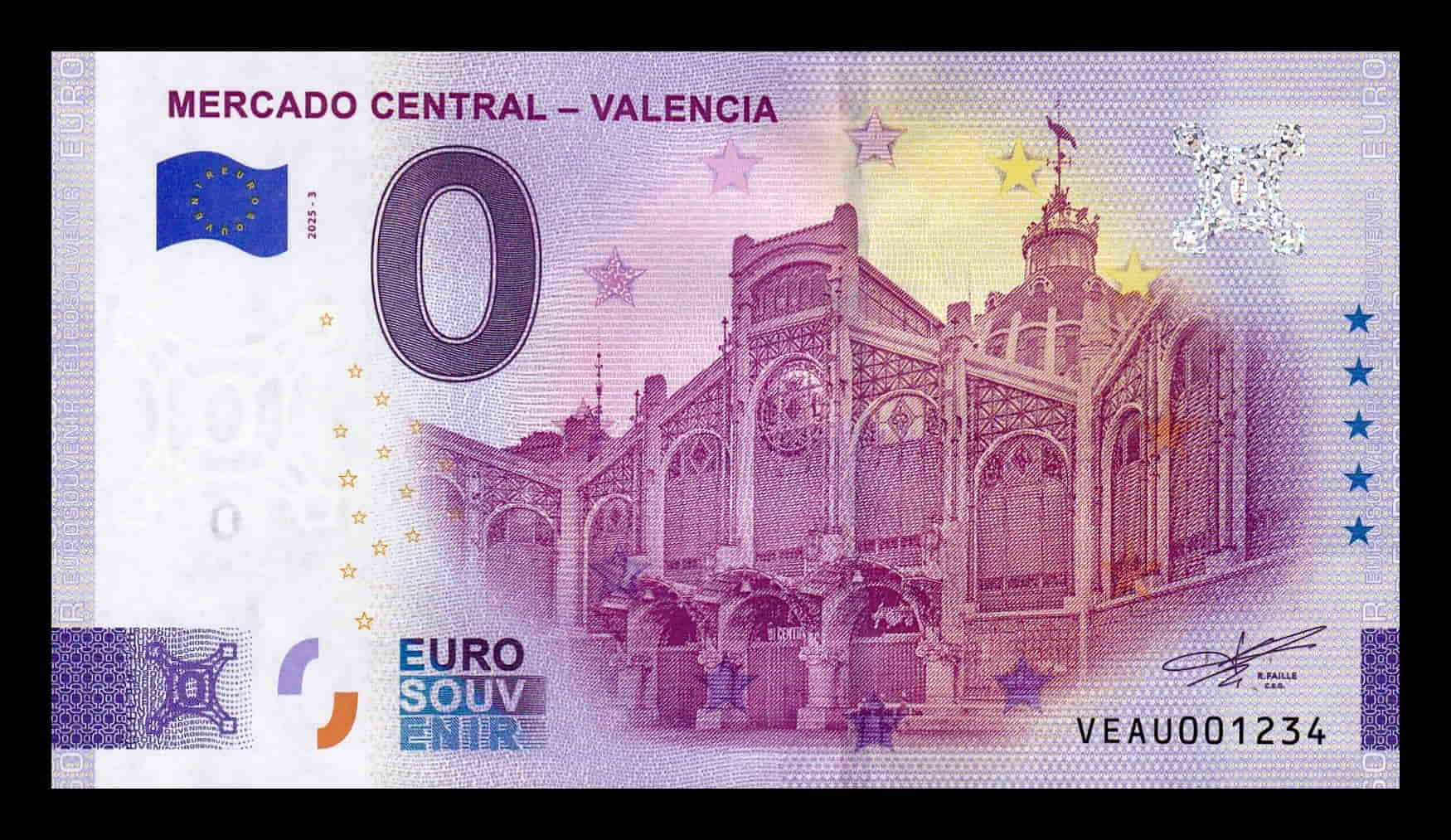 España 0 Cero Euro Mercado Central -  Valencia 2025 Sc Unc