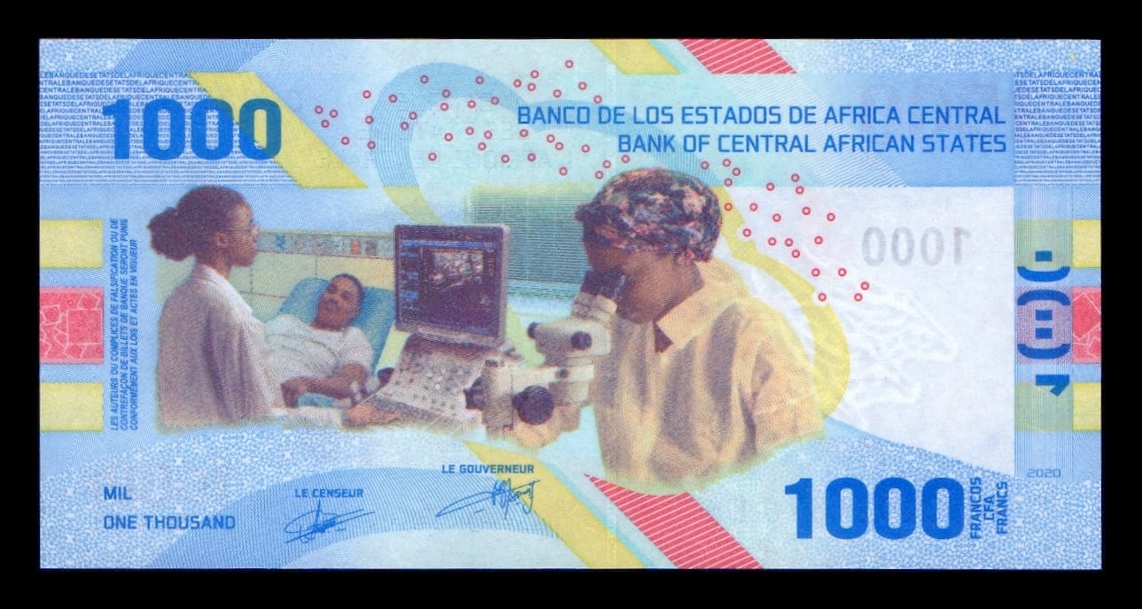Alternative view of Estados de África Central 1000 Francos CFA 2020 (2026) Pick 701b Sc Unc