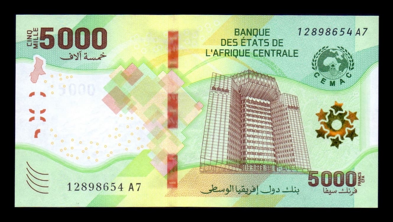 Estados de África Central 5000 Francos CFA 2020 (2026) Pick 703b Sc Unc