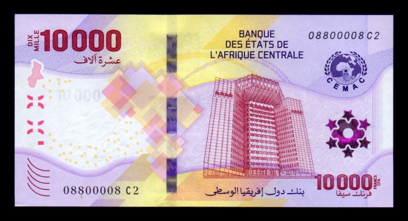 Estados de África Central 10000 Francos CFA 2020 (2026) Pick 704b Sc Unc