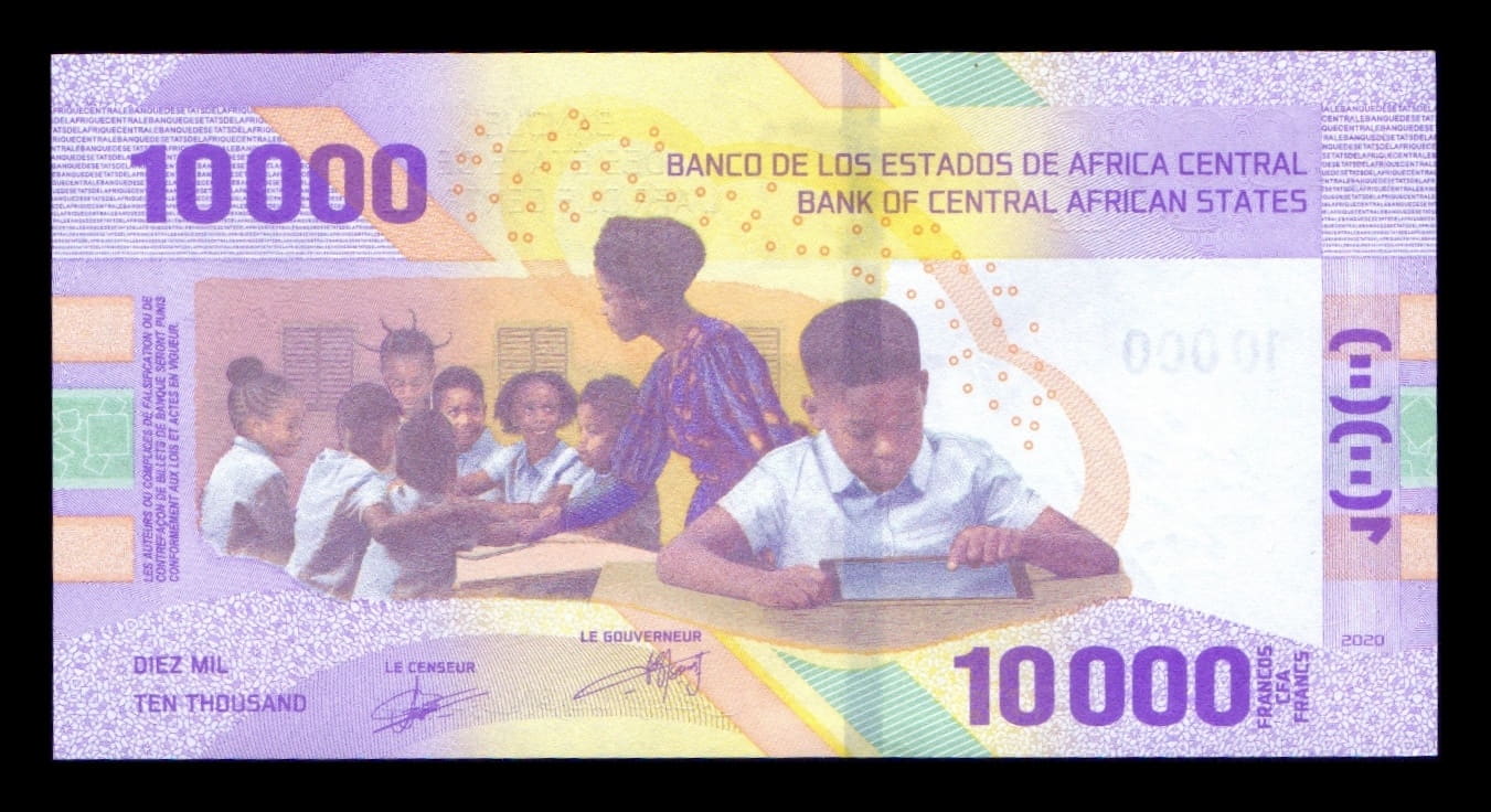 Alternative view of Estados de África Central 10000 Francos CFA 2020 (2026) Pick 704b Sc Unc