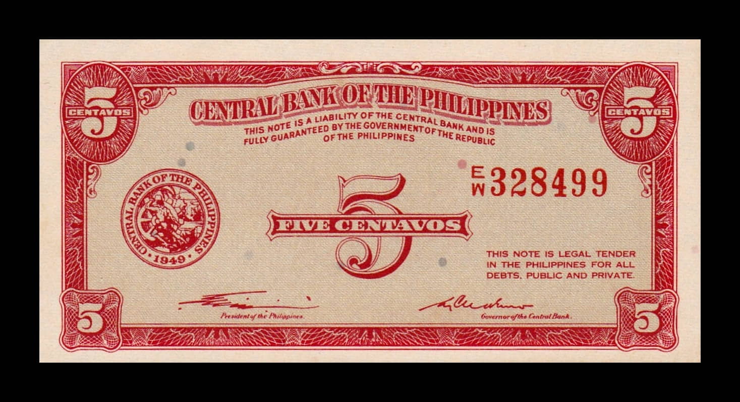 Filipinas 5 Centavos ND (1949) Pick 125 Sc- aUnc