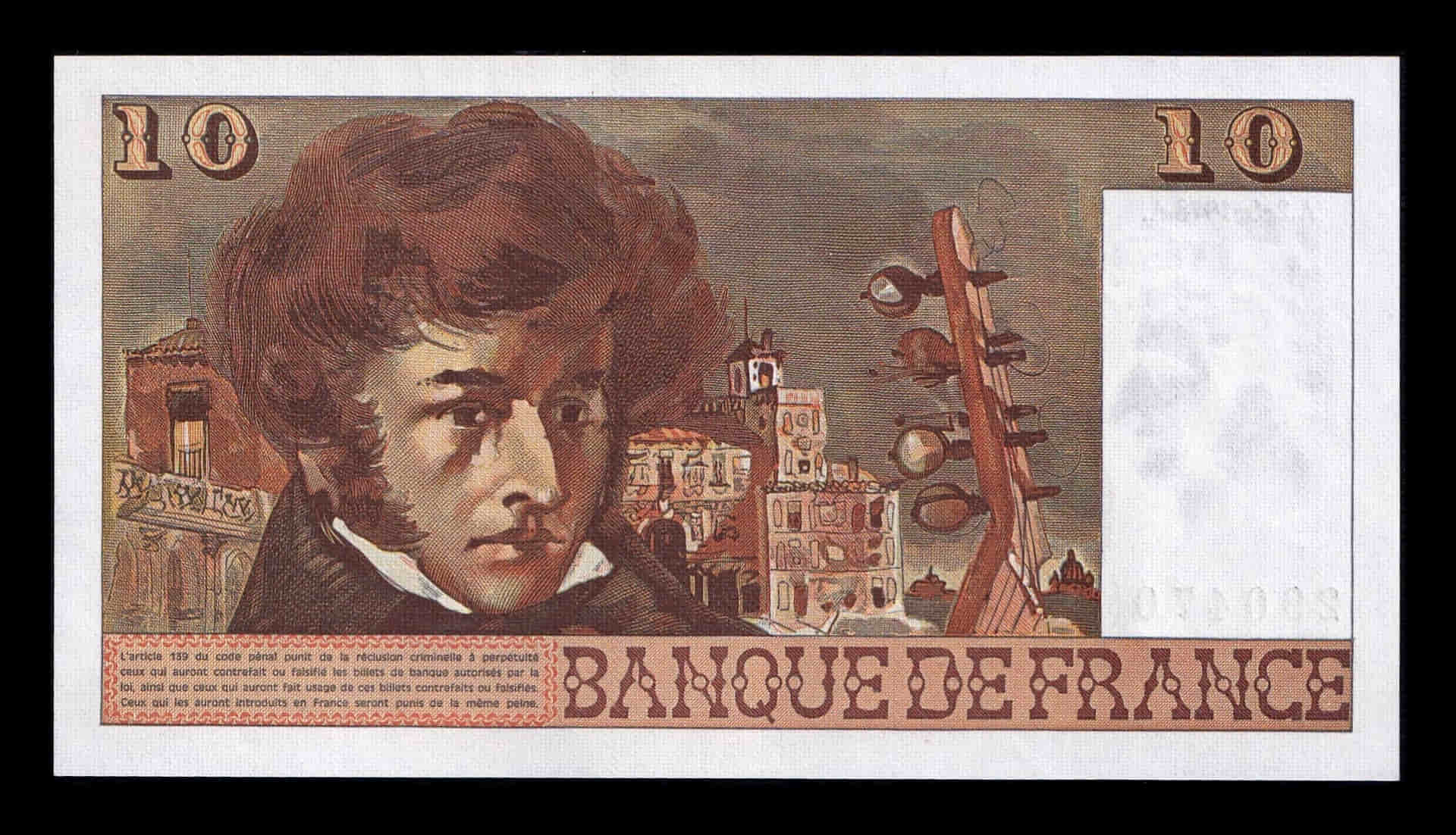 Alternative view of Francia 10 Francos 02.03.1978 Pick 150c Sc- aUnc