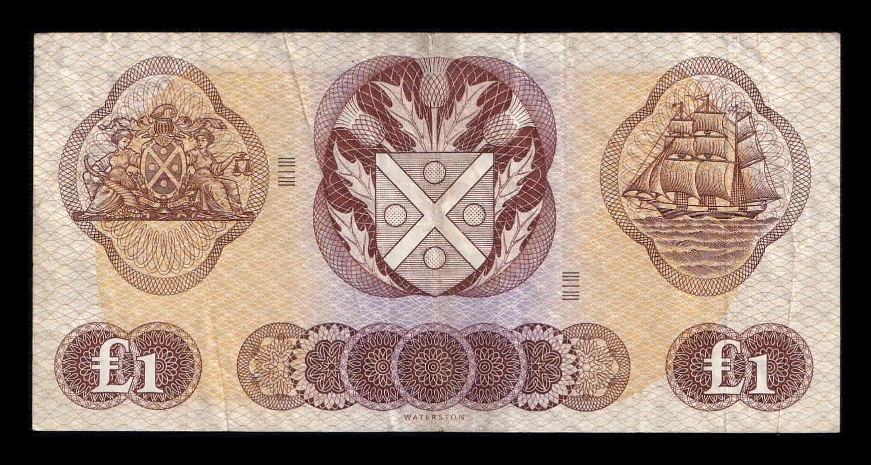 Alternative view of Escocia 1 Libra Esterlina 1968 Pick 109a Bc/Mbc F/Vf