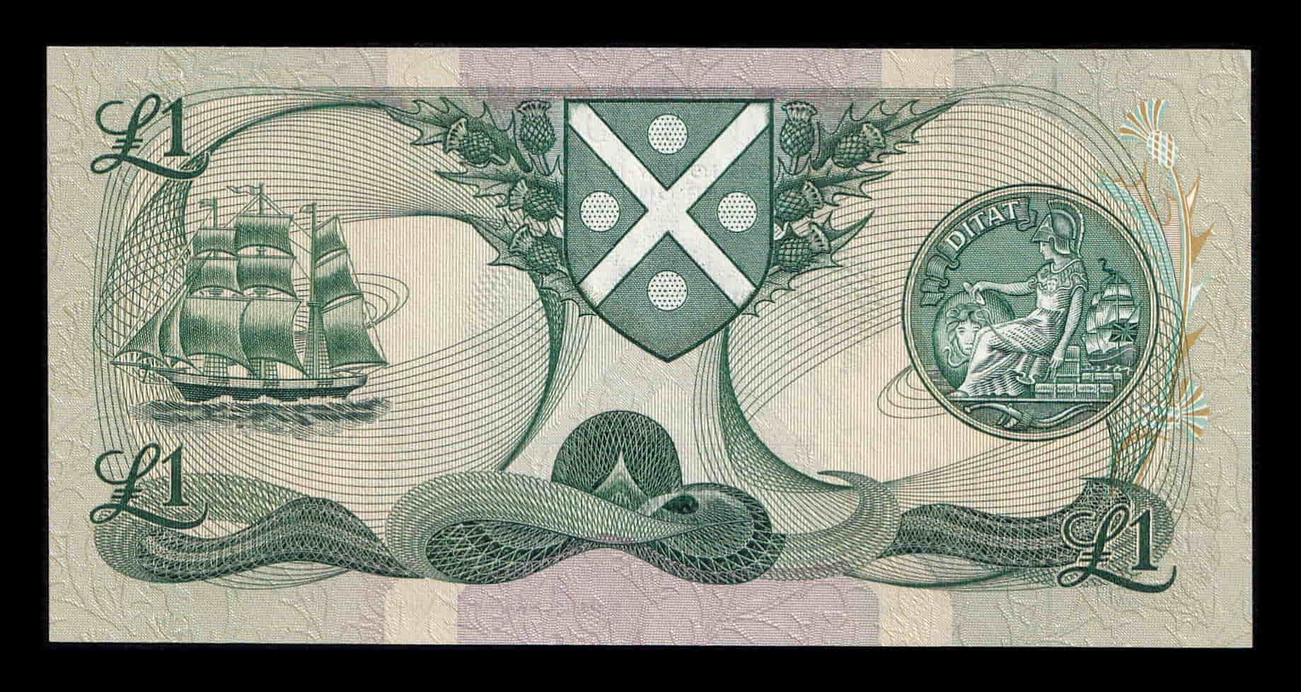 Alternative view of Escocia 1 Libra Esterlina Walter Scott 1983 Pick 111f Sc Unc