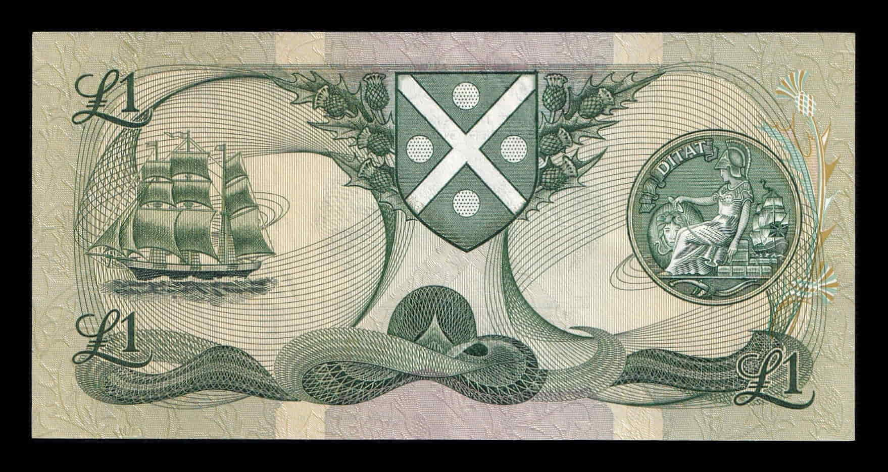 Alternative view of Escocia 1 Libra Esterlina Walter Scott 1986 Pick 111f Sc Unc
