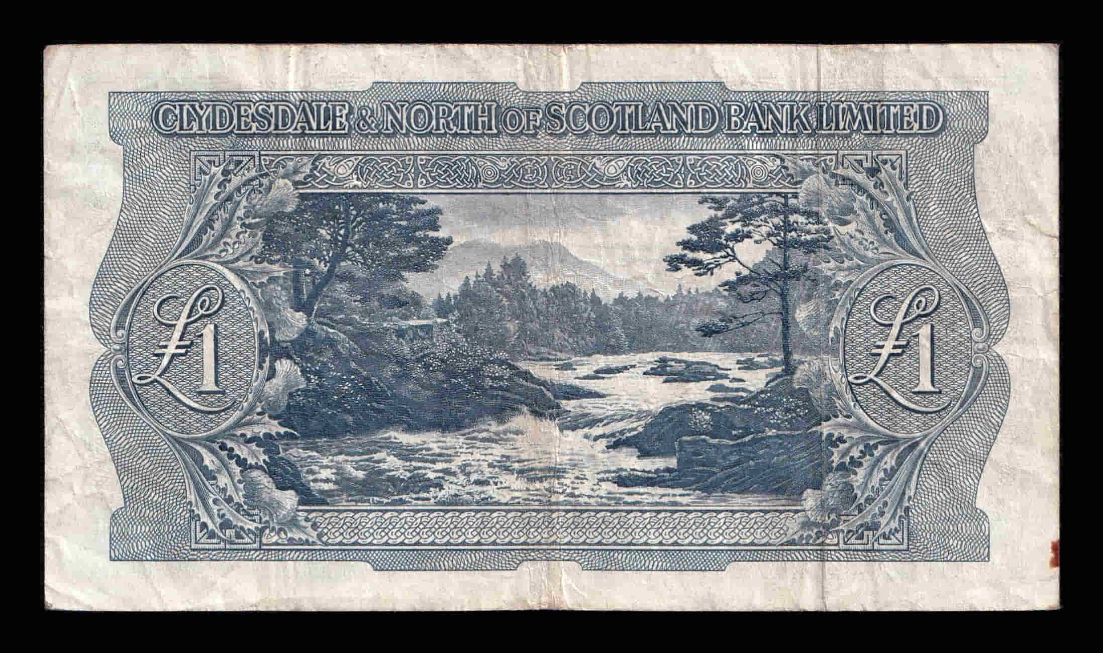 Alternative view of Escocia 1 Libra 1956 Pick 191a Bc/Mbc F/Vf