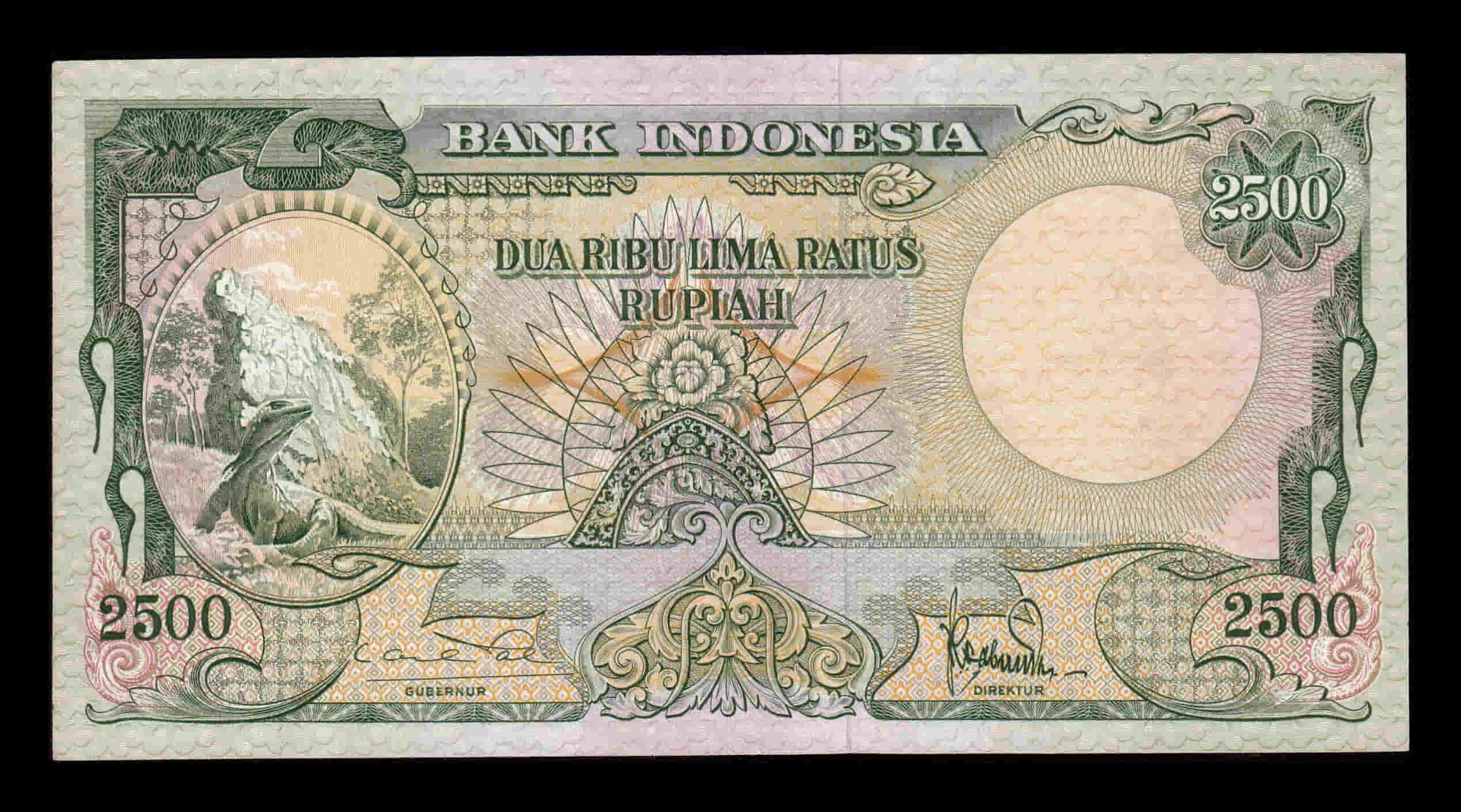Indonesia 2500 Rupias 1957 Pick 54 Ebc/+ Xf/+