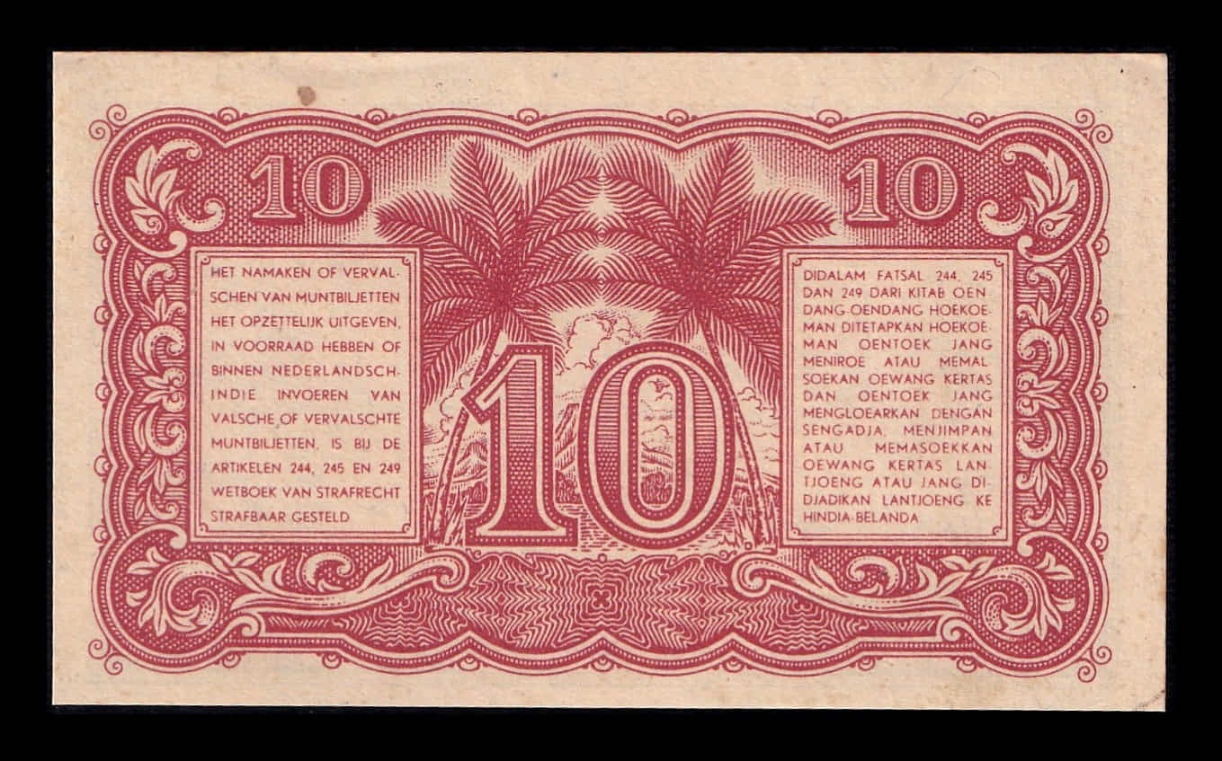 Alternative view of Indonesia 10 Sen 1947 Pick 31 Ebc+ Xf+
