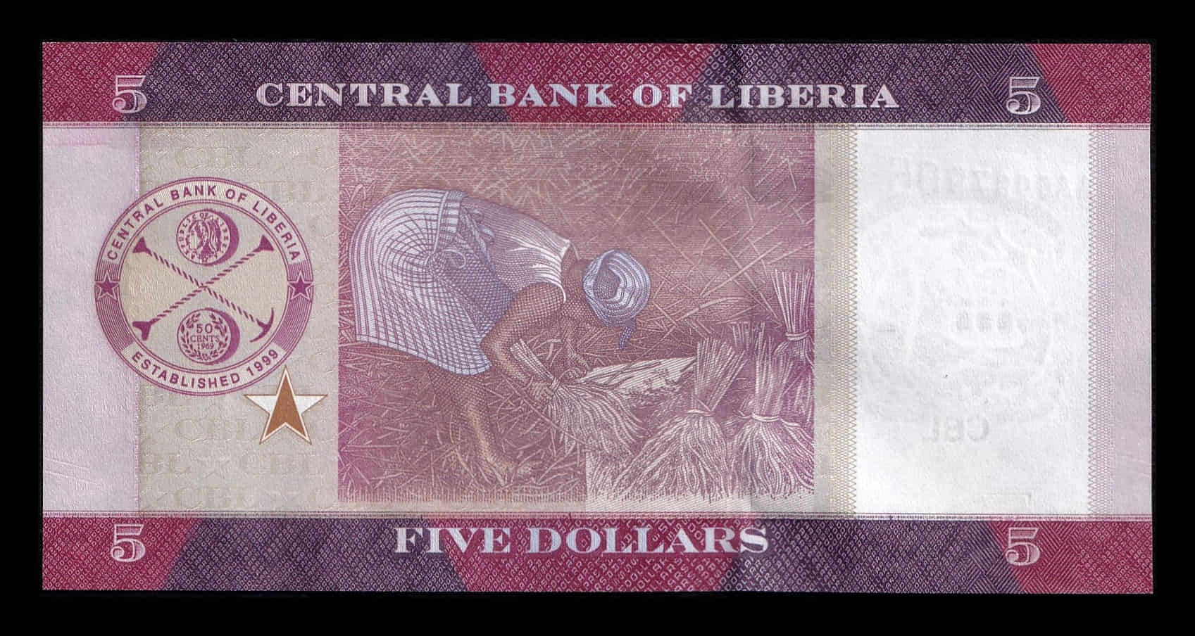 Alternative view of Liberia 5 Dólares Edward James Roye 2016 Pick 31a Capicua Sc Unc