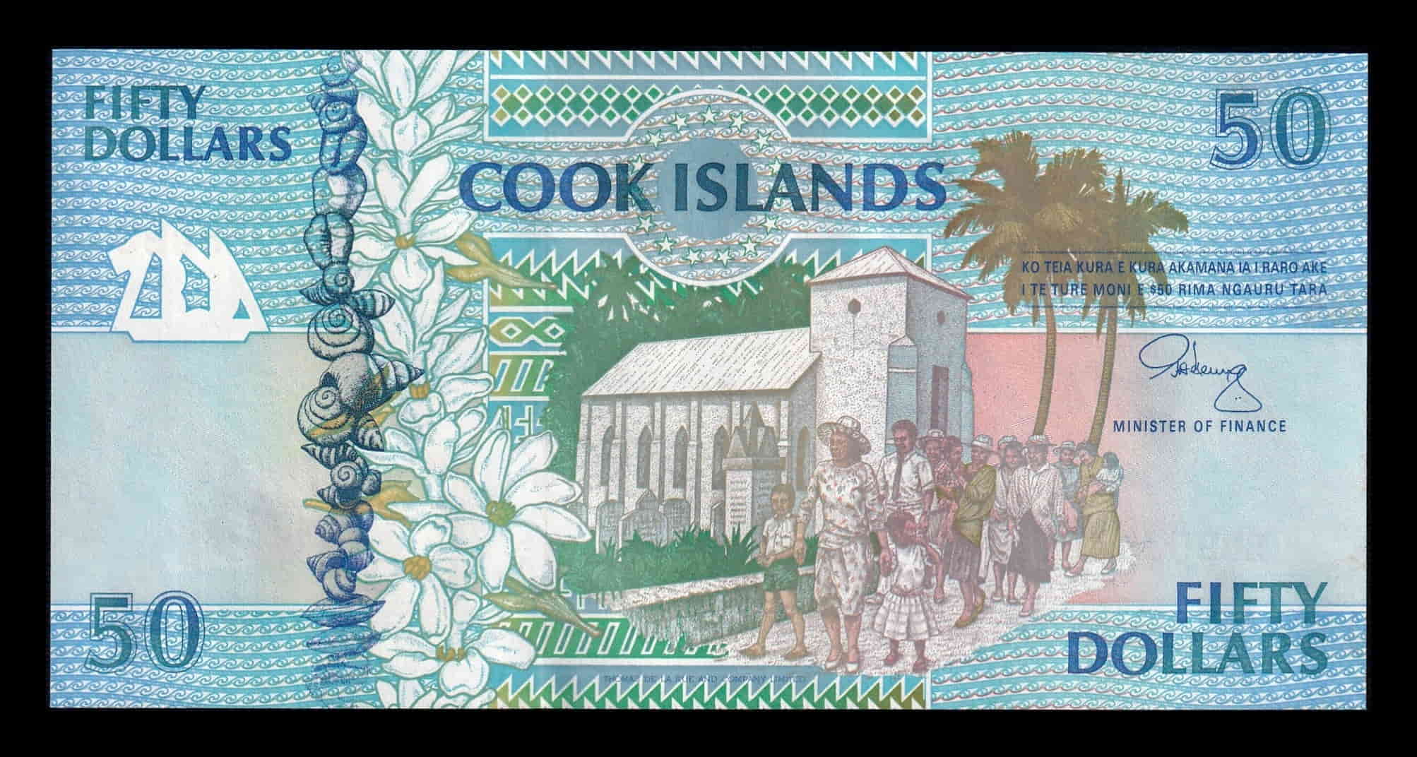 Islas Cook 50 Dólares 1992 Pick 10 Sc Unc