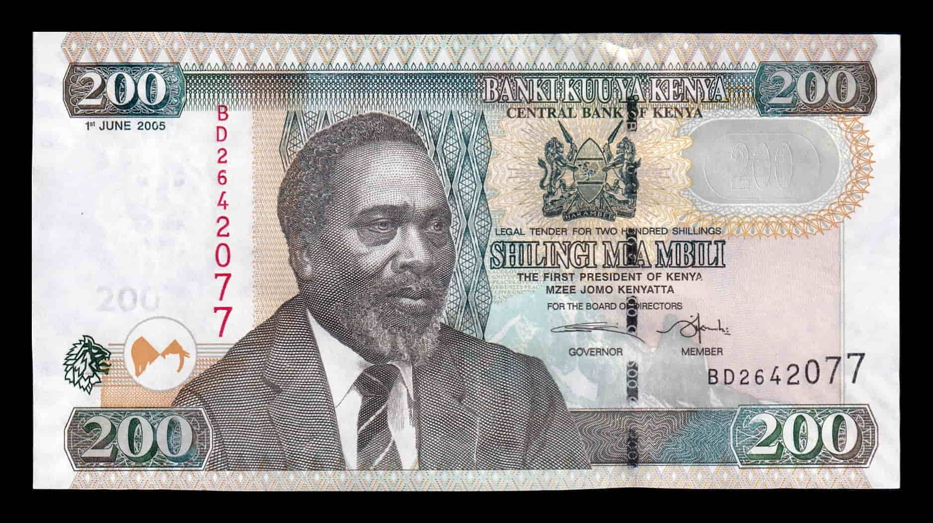 Kenia 200 Shillings Jomo Kenyatta 2005 Pick 49a Sc Unc