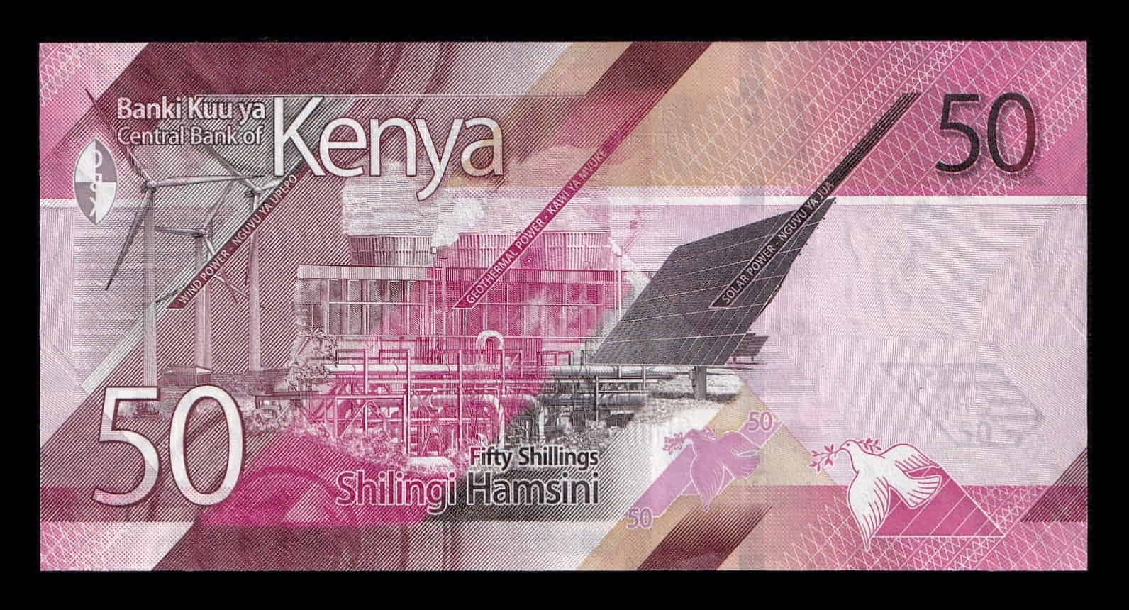 Alternative view of Kenia 50 Shillings Kenyatta 2024 Pick 52b Sc Unc
