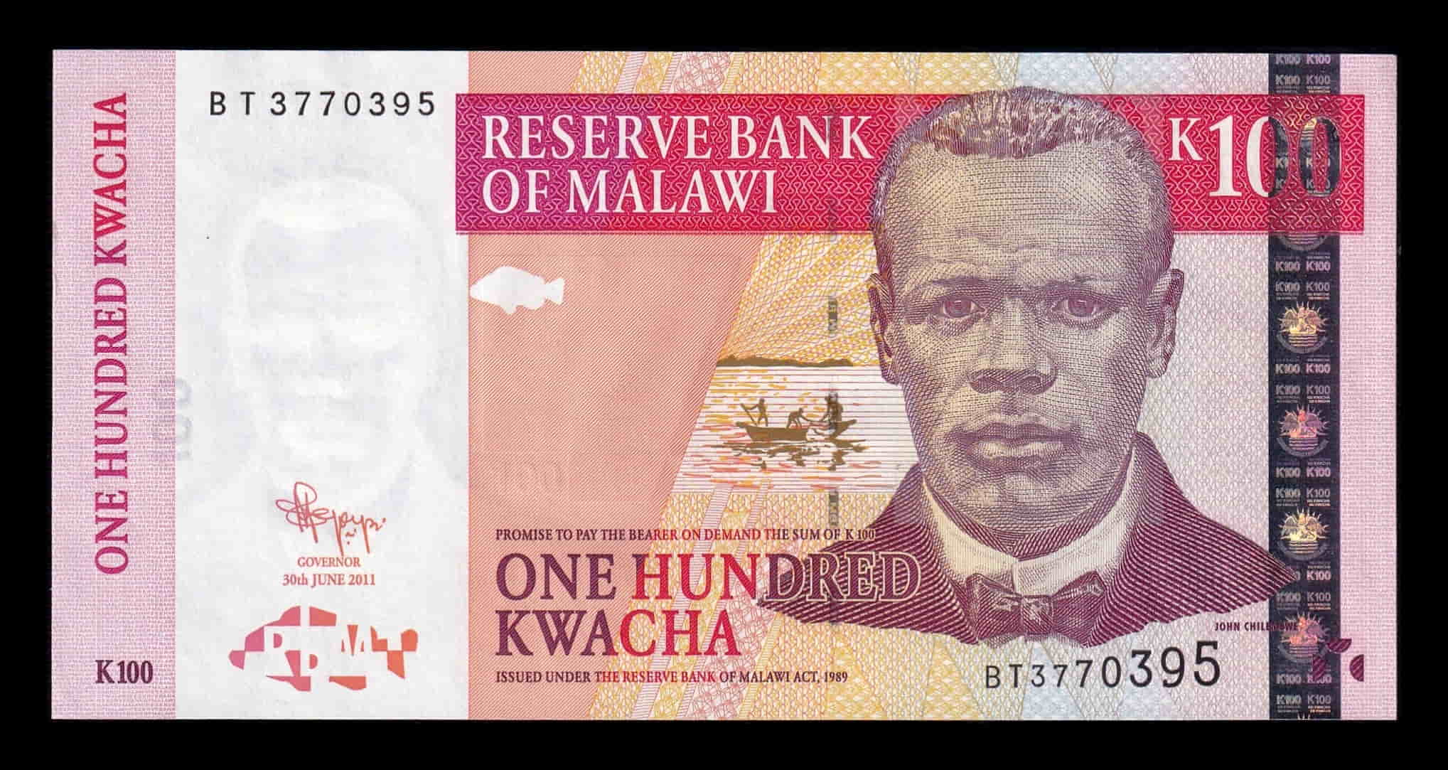 Malawi 100 Kwacha John Chilembwe 2011 Pick 54c Sc Unc