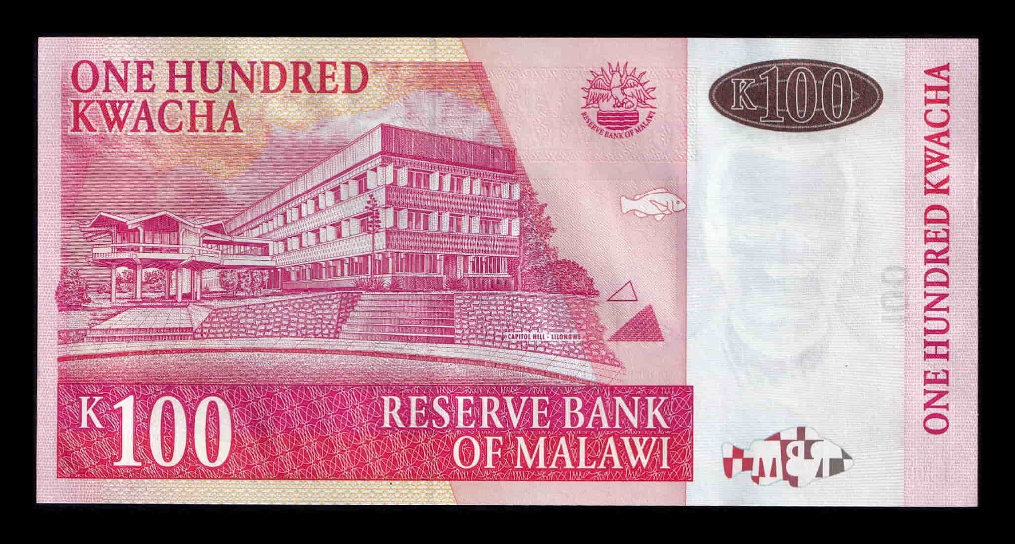 Alternative view of Malawi 100 Kwacha John Chilembwe 2011 Pick 54c Sc Unc