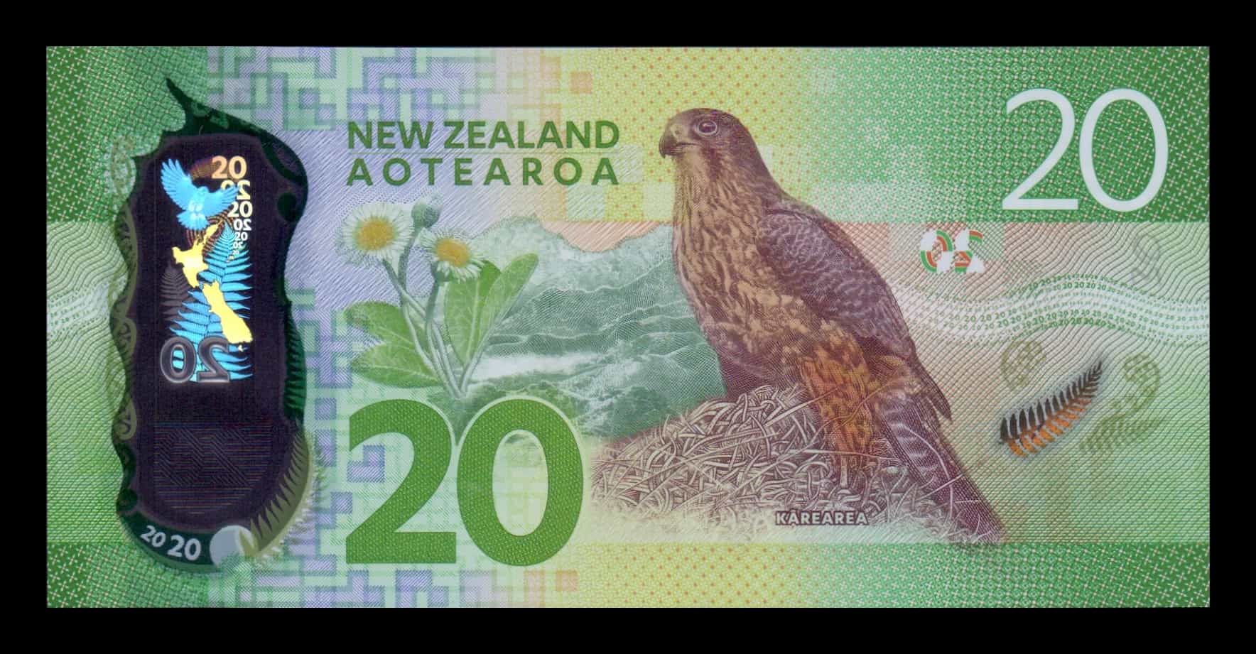 Alternative view of Nueva Zelanda 20 Dólares Elizabeth II 2016 Pick 193a Polímero Sc Unc