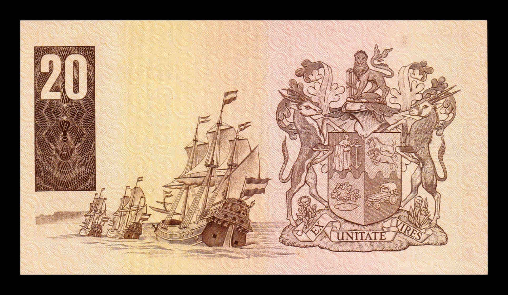 Alternative view of Sudáfrica 20 Rand Bartholomeus Vermuyden 1979 Pick 121a Sc-/Sc aUnc/Unc