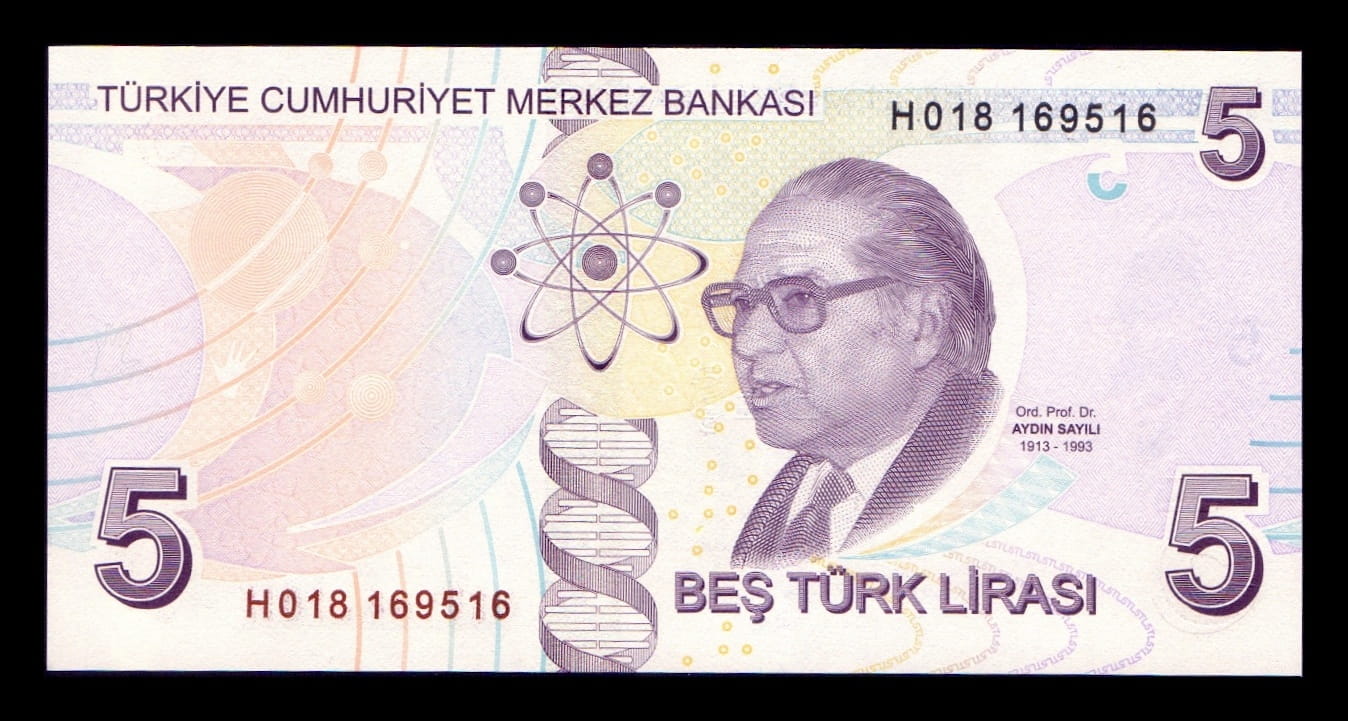 Alternative view of Turquia 5 Lira Mustafa Kemal Atatürk L. 1970/2009 (2026) Pick 222g Nueva Firma Sc Unc