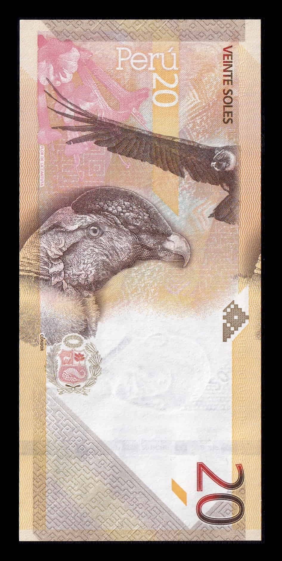 Alternative view of Perú 20 Soles José María Arguedas 2022 Pick 197b Capicua Sc Unc